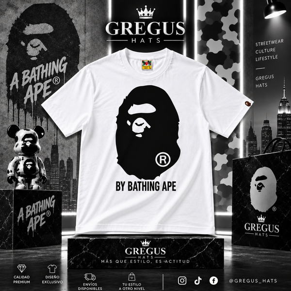BAPE A Bathing Ape – Black Ape Head Tee – White